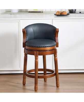 Cow Leather Swivel Bar Stool with Backs