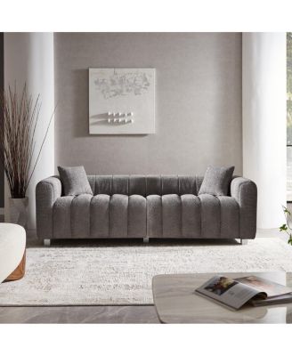 Premium Velvet 3-Seater Sofa with Metal Base and 2 Pillows