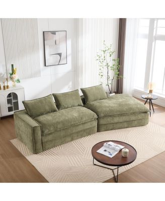 Modern Minimalist Modular Sectional Sofa with Right Facing Chaise