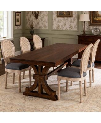 Streamdale French Country Rattan Upholstered Dining Chairs
