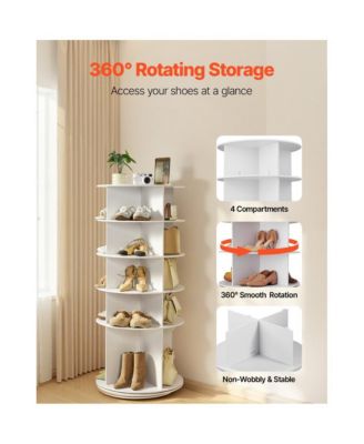 5-Tier Rotating Shoe Rack 360&deg; Spinning Carousel