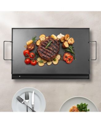 24 x 16 Inch Carbon Steel Griddle Plate for Gas Grill with Handles