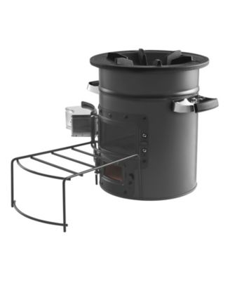 Portable SPCC Steel Camping Rocket Stove with Carry Bag, Double Door