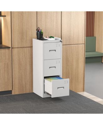 3 Drawer Metal Vertical File Cabinet, Lockable Filing Cabinet with Card Slot, Storage Cabinet for Home Office, Holds A4/Letter/Legal Files