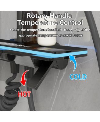 3-Spray Shower Faucet 2.5 GPM with Piano Button Control, LED Temperature Display and Ambient Light
