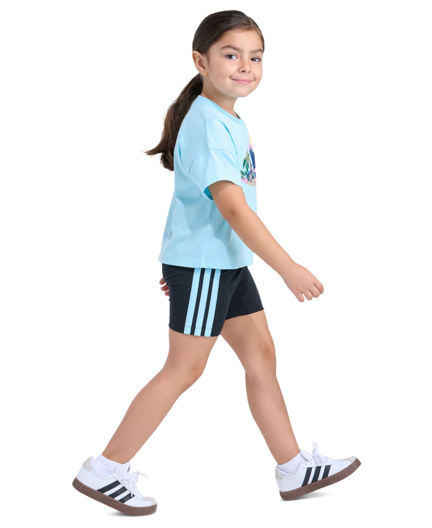 Girls' 2T-6X Short-Sleeve T-Shirt and Bike Shorts, 2-Piece Set