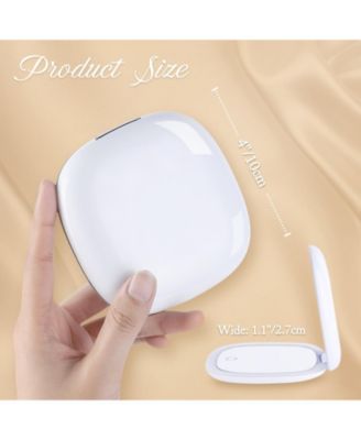 LED Lighted Travel Makeup Mirror,1X/10X Magnifying Double Sided Dimmable Portable Pocket,2-Sided,USB Charging
