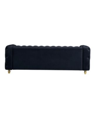 86" Modern Tufted Sofa with Toss Pillows