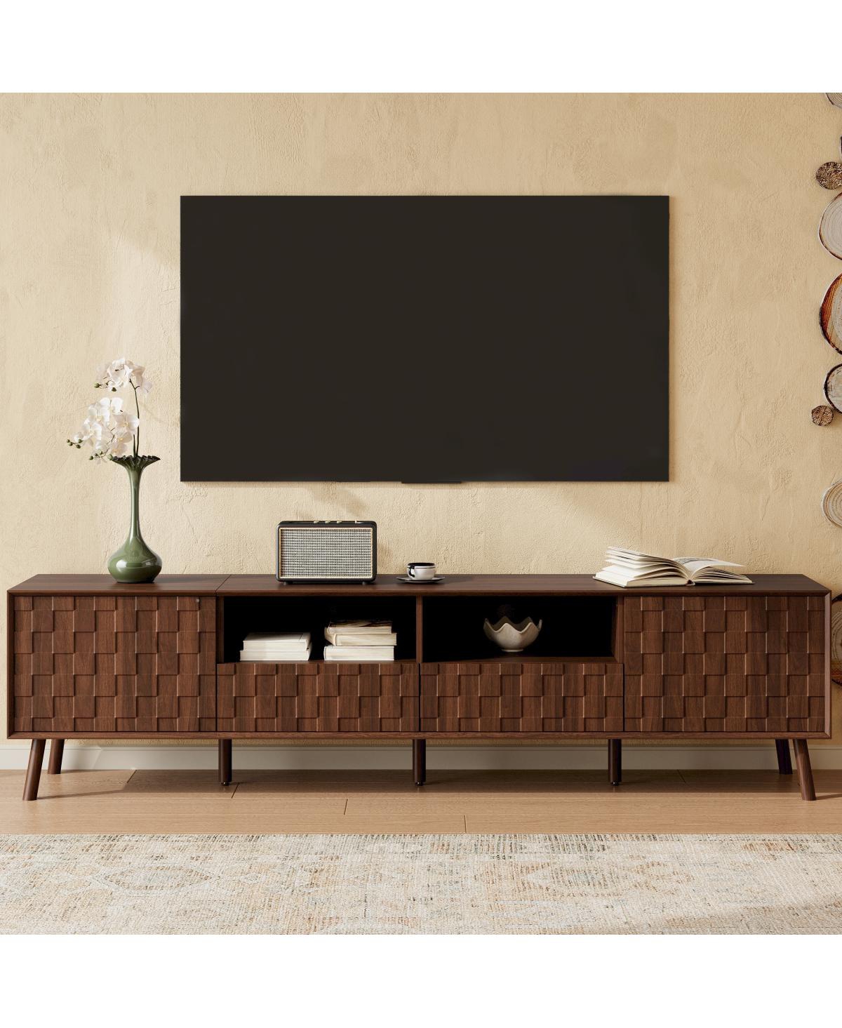 Streamdale Furniture Modern Tv Stand for TVs up to 85 inches - Walnut