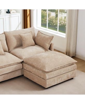 Modular Sectional Sofa, 130.7" U Shaped Couch Set, 4-Seater Comfy Cloud Couches