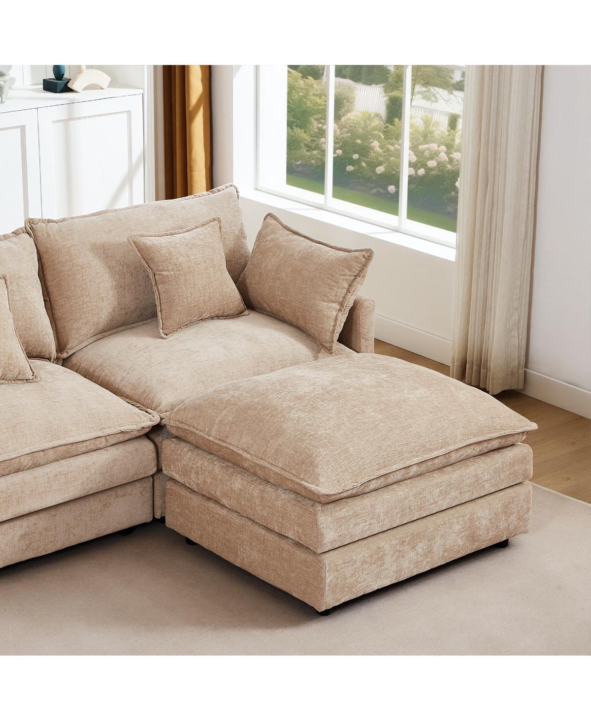 Streamdale Furniture Modular Sectional Sofa, 130.7" U Shaped Couch Set, 4-Seater Comfy Cloud Couches