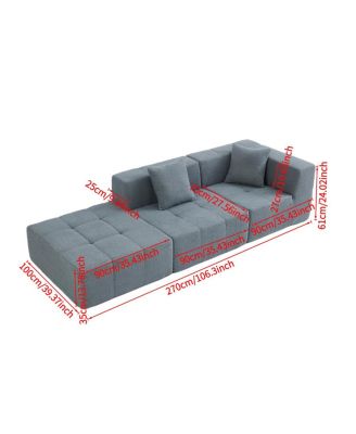 Modern Modular Sectional Single Sofa Couch Accent Armless Chair