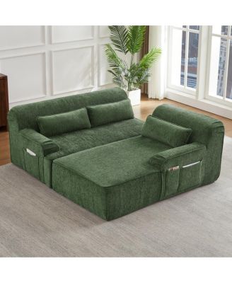  Chenille L-Shape Luxury Sectional Sofa, Minimalist Design, Comfy Sleeper Couch