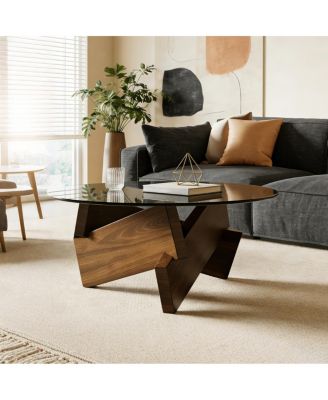Modern Round Coffee Table, 27.5" x 27.5" x 12.2"