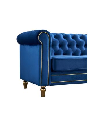  Chesterfield Velvet Sofa 84.65 inch for Living Room