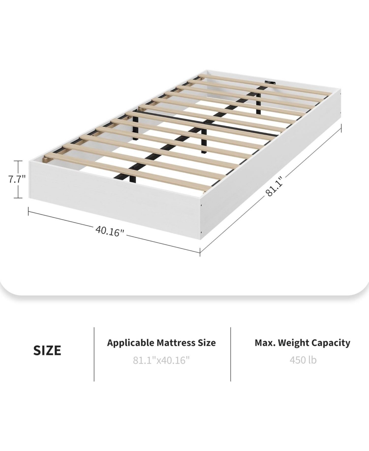 gaomon Wood Platform Bed with Sturdy Wooden Slats, Floor-Standing Bed Frame, Modern Minimalist Design Bed Frame