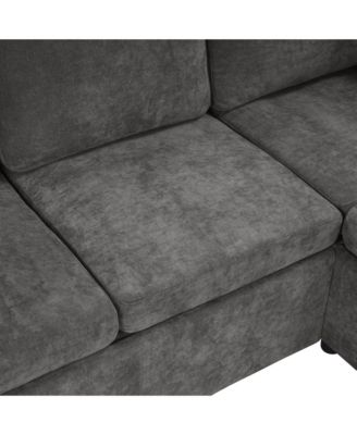 Sectional Sofa Bed L-Shape Sleeper with Hidden Storage