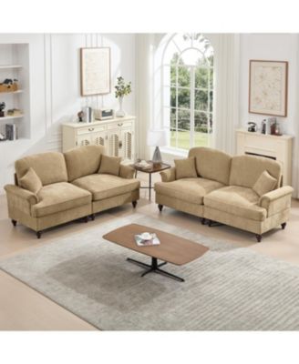 Modular Sofa Set, Flared Arms, Removable Skirts