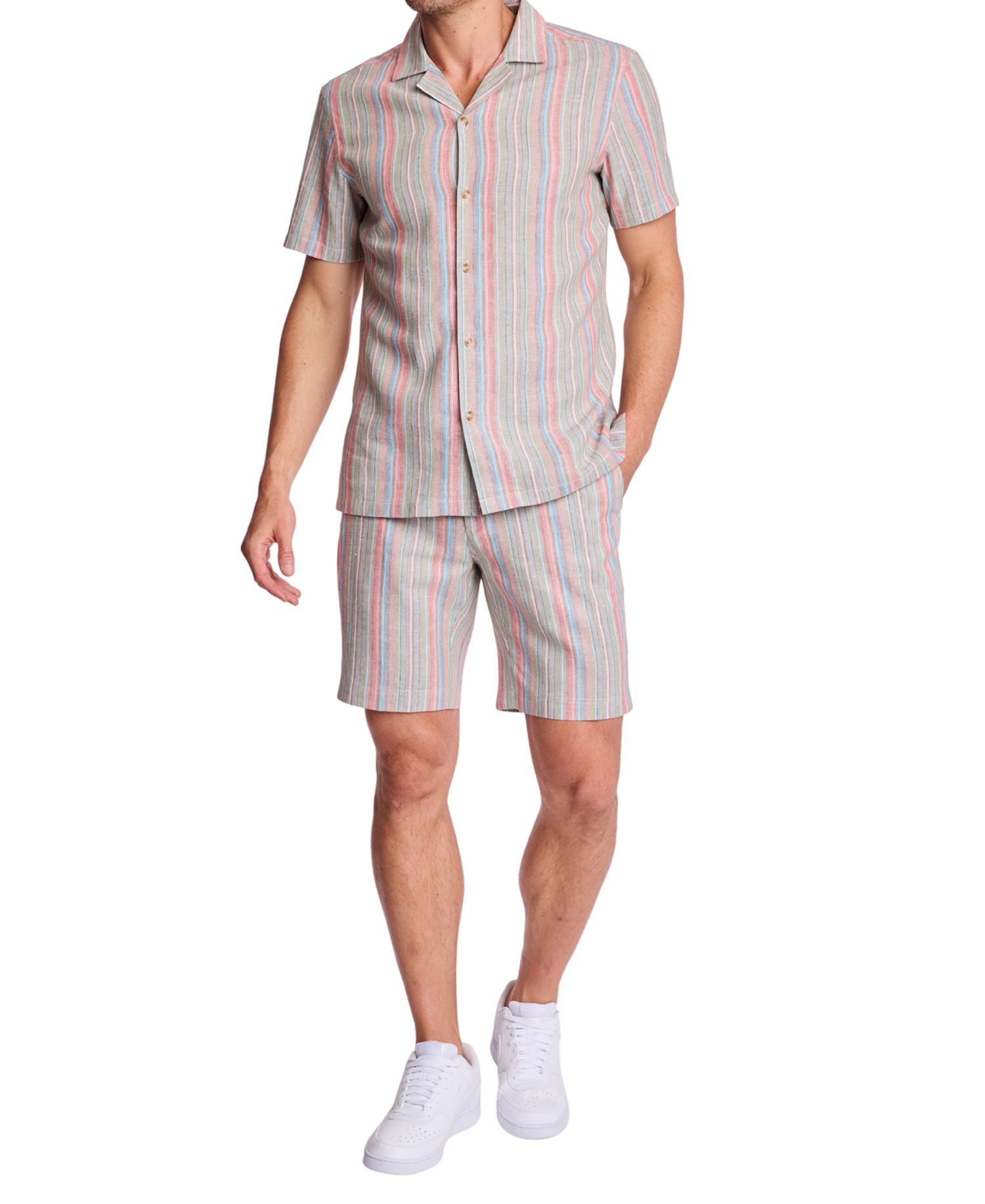 Men's Striped Short-Sleeve Shirt