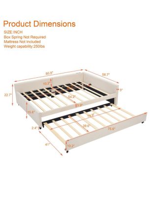 Upholstered Daybed with Trundle