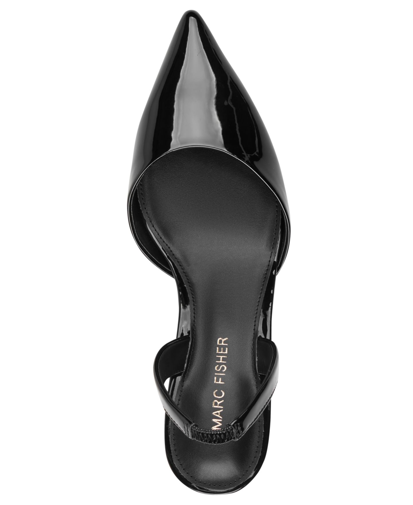 Женские туфли Marc Fisher Iced Slingback Kitten Heel Pumps, цвет: Чёрный лаковый — фото 4
