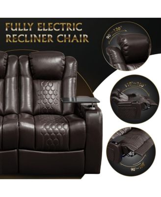 Power Recliner 2 PC, Top-Grain Nappa, Smart Charging, RGB LED