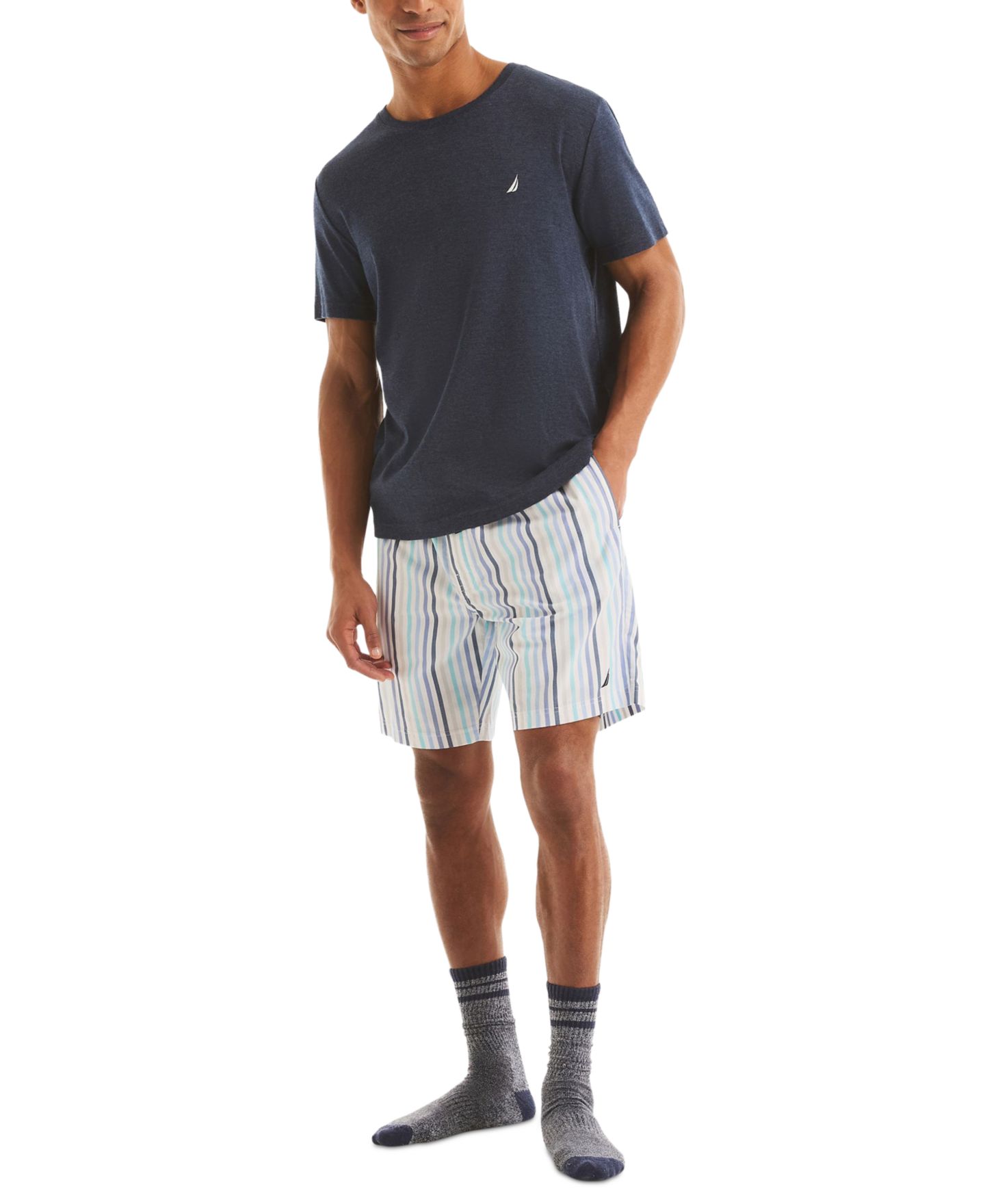 Пижамные шорты Waistband для мужчин, тканый — Nautica, цвет: Яркий белый — фото 2