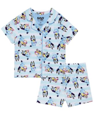 Girls' 2T-4T Notch Collar Top and Shorts, 2-Piece Set