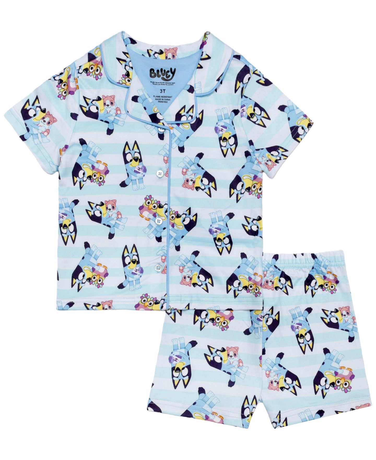 Комплект Bluey Notch Collar Top and Shorts, 2-Piece Set для девочек, цвет: Разноцветный — фото 1