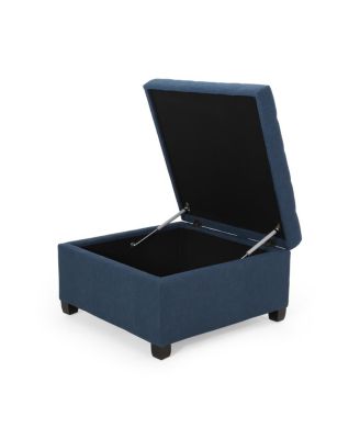  Upholstered Tufted Fabric Storage Ottoman
