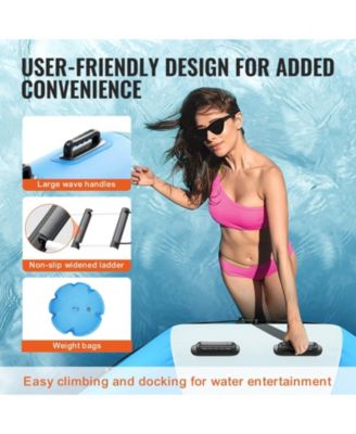 15 Ft Inflatable Water Bouncer with Ladder and Air Pump