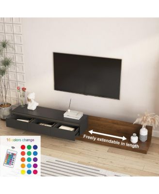 Modern TV Stand with LED Lights & Storage for Living Room