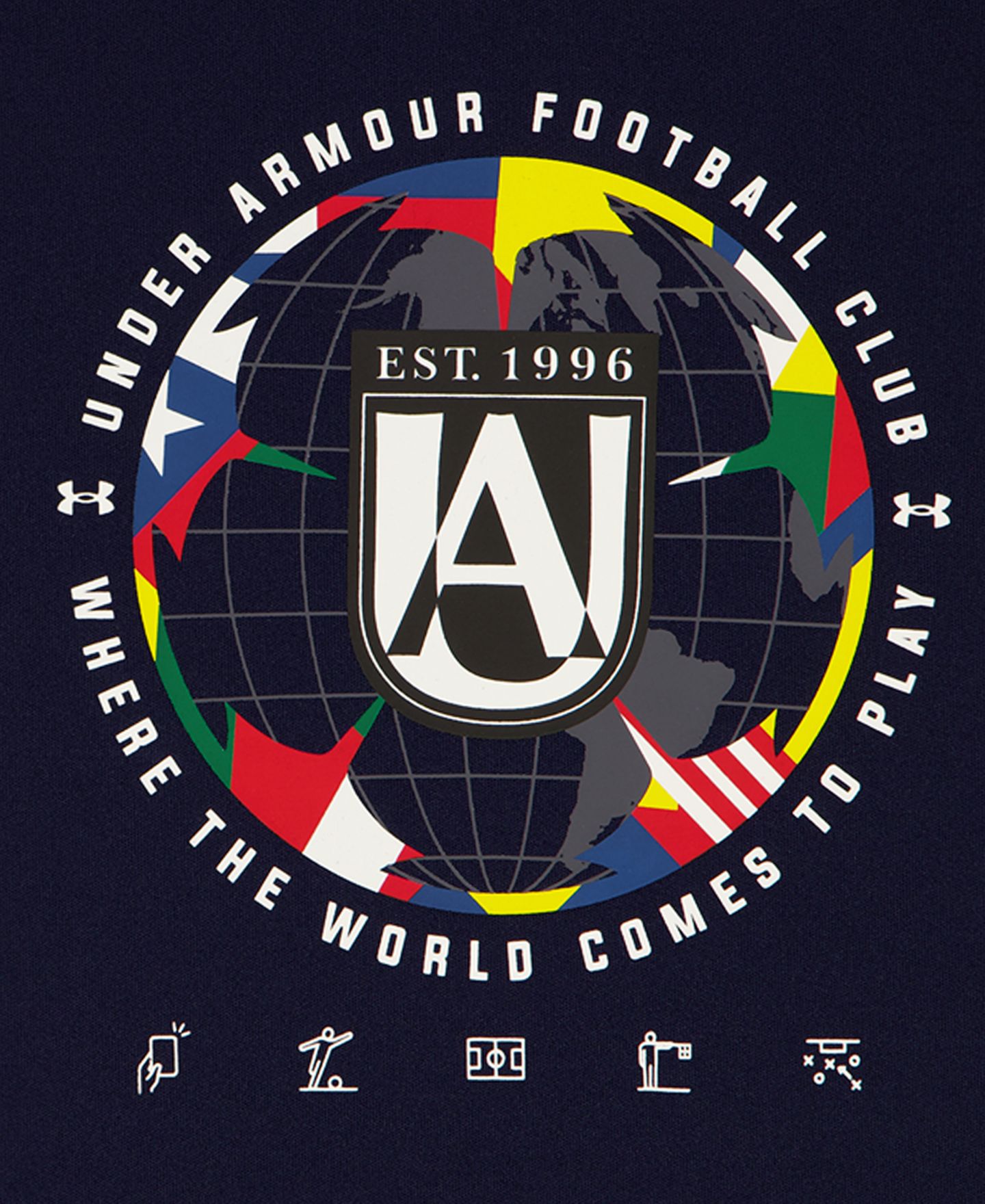 Детский комплект Under Armour: футболка и спортивные шорты, 2T-7, цвет: Тёмно-синий / Красный — фото 4