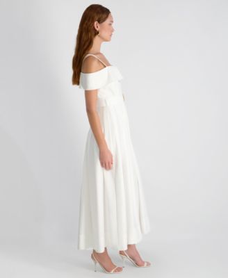 Women's Off-The-Shoulder Midi Shirtdress