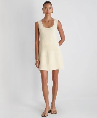 Women's Scoop Neck Mozart Mixed Stripe Mini Dress