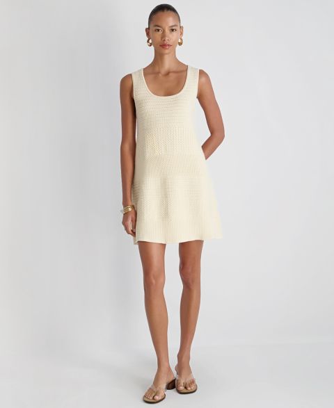 Женское платье French Connection Scoop Neck Mozart Mixed Stripe Mini, цвет: Экрю
