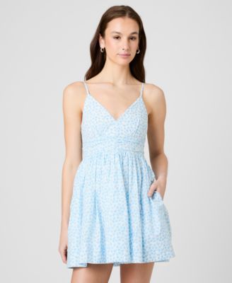 Women's V-Neck Floral Print Mini Dress