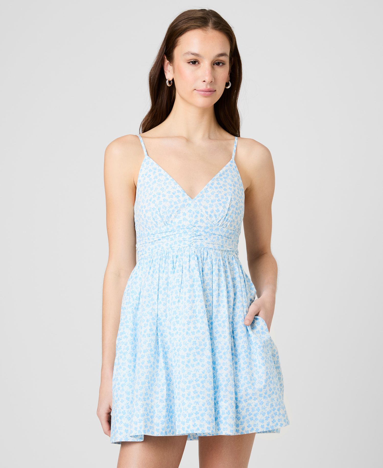 Women's V-Neck Floral Print Mini Dress