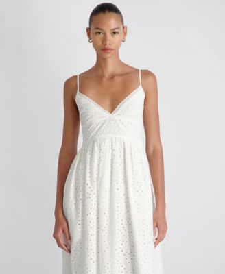 Women's V-Neck Trini Eyelet Maxi Dress