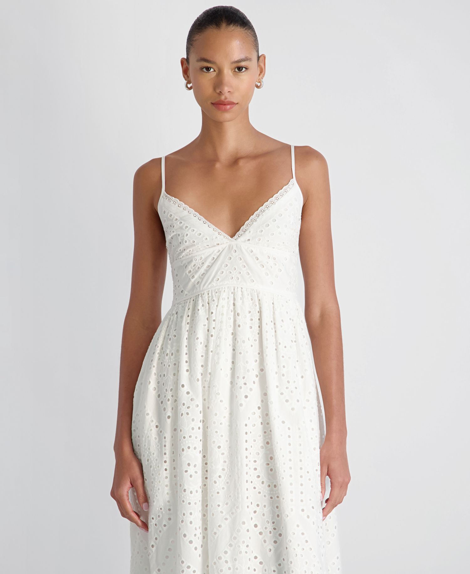 Women's V-Neck Trini Eyelet Maxi Dress
