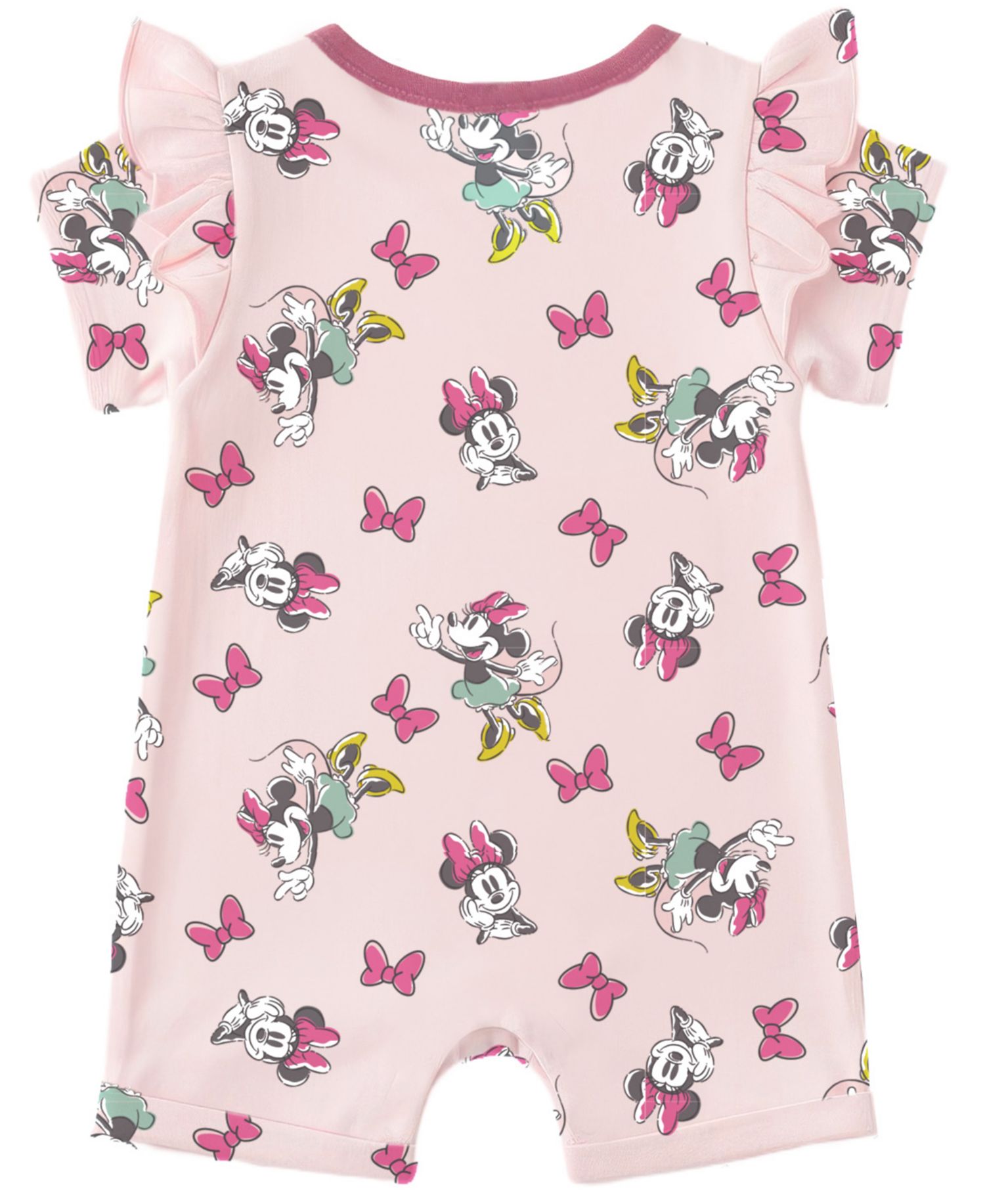 Baby Girls' Minnie Print Romper and Hat, 2-Piece Set