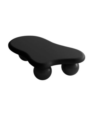 47 Inch Cloud Shaped Coffee Table with 3 Ball Legs for Living Room