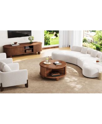 Streamdale Round Fluted Coffee Table with Storage