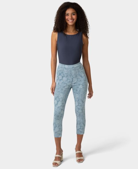 Женские брюки Hue Ultra Soft Denim High-Waist Capri Pant, цвет: Синий
