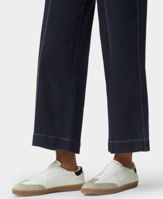 Women's Fine Lines Denim Crop Wide-Leg Sleepwear Pant