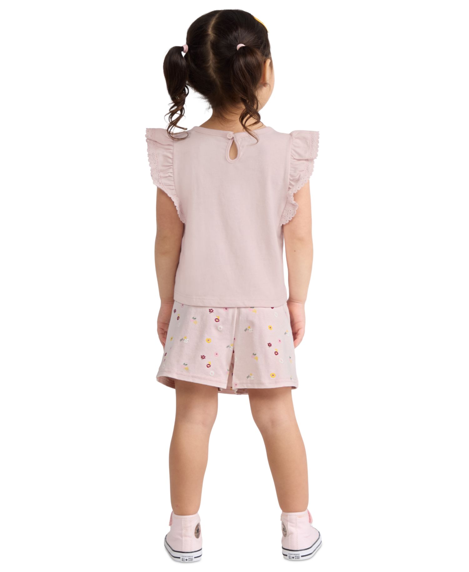 Girls' 2T-6X Knit Top and Ditsy Skort, 2-Piece Set