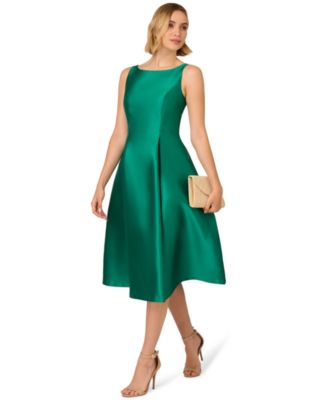 Women's Boat-Neck Fit & Flare Midi Dress