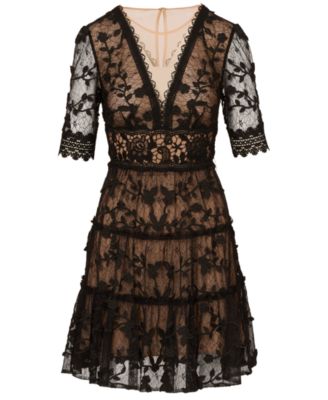 Women's V-Neck Lace Embroidered Dress