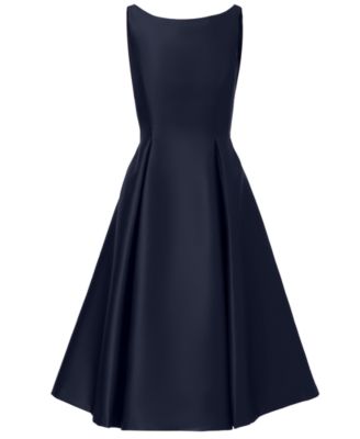 Women's Boat-Neck Fit & Flare Midi Dress