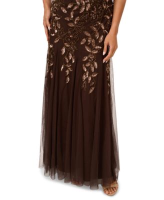 Adrianna Papel Women's Floral-Beaded Gown